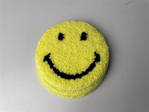 Symærke - smiley i klar gul